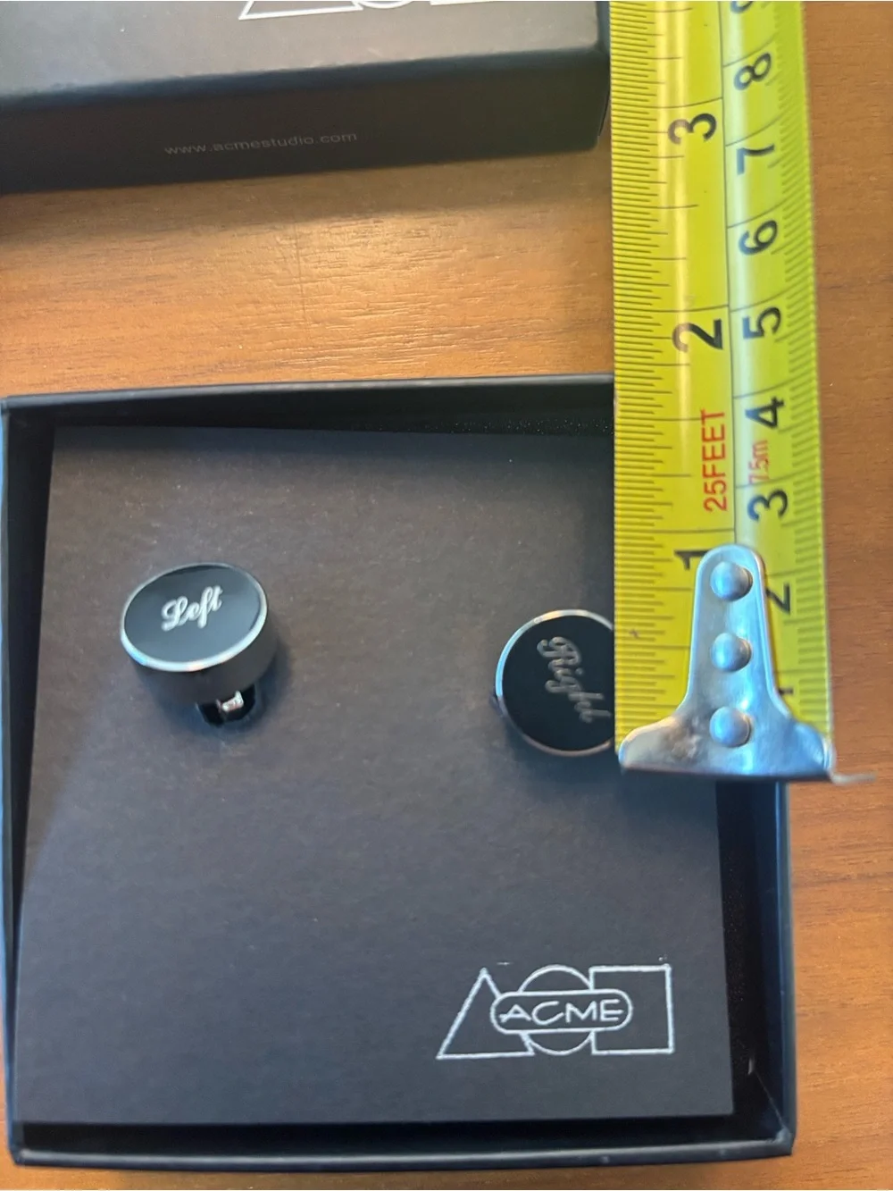 ACME NIB Left Right Black Enamel Cufflinks